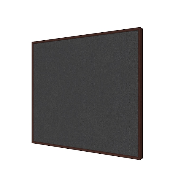 Bulletin Board, Fabric, 4 ft H x 8 ft W, Espresso Modern Frame, Gray